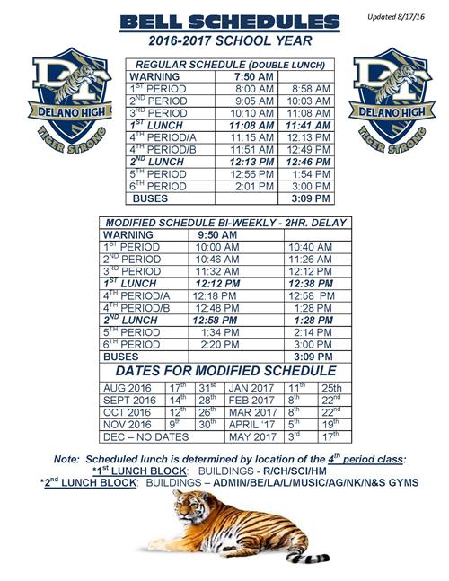 About Our School / Bell Schedules